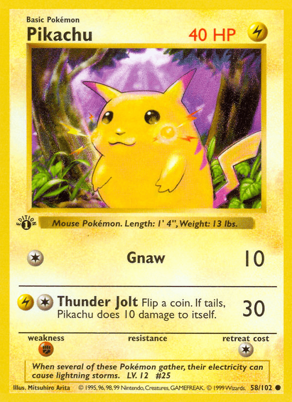 Pikachu (1st Edition Red Cheeks)